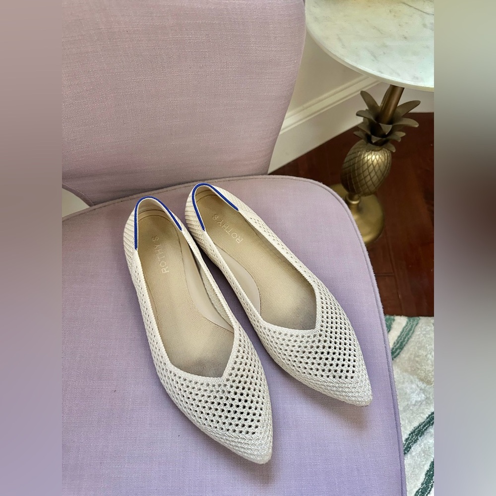 Rothy's Cream Perforated Flats